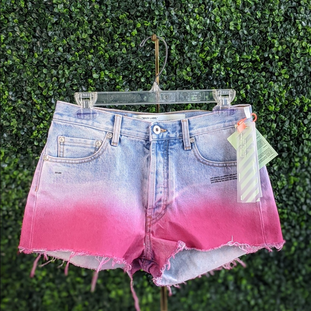 Off-White Degrade Cutoff Denim Jean Shorts 25 & 27